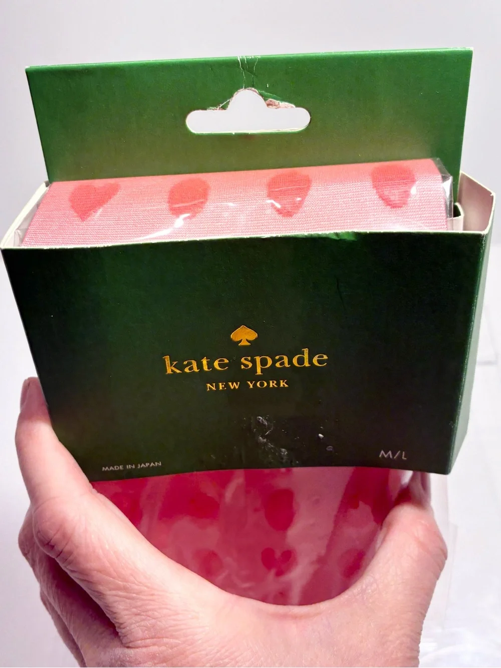 NWT Kate Spade Geranium Coral Heart Polka Dot Tights Size M/L